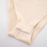 Solid Color Turtleneck Slim Fit Long Sleeve Bodysuit High Waisted Leg-Wrapped Pants Set