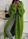 Loose and Versatile Lazy Style Long-sleeved Knitted Cardigan Sweater Jacket