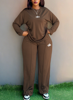 New Arrival ALO Fashion Casual Temperament Versatile Suit Wide Leg Two Piece Suit