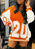 Casual Loose Long-sleeved Letter Print Sweater Dress