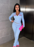 Solid Color Letter Print Cropped Hooded Top Sexy Tights Set