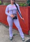 Solid Color Letter Print Cropped Hooded Top Sexy Tights Set