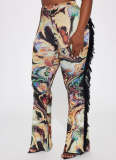 Sexy Skinny Tassel Flared Trousers