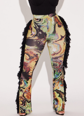 Sexy Skinny Tassel Flared Trousers