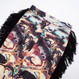 Sexy Skinny Tassel Flared Trousers