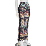 Sexy Skinny Tassel Flared Trousers
