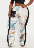 Sexy Skinny Tassel Flared Trousers