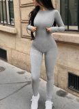 New Solid Color Tight-fitting High-waist Sports Jumpsuit