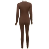 New Solid Color Tight-fitting High-waist Sports Jumpsuit