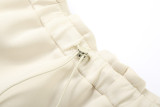 Fashionable Hooded Long-sleeved Solid Color Simple Arm-wrapped Short Skirt Suit