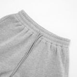 Solid Color Casual Long-sleeved Sweatshirt Top Loose Three-quarter Shorts Suit