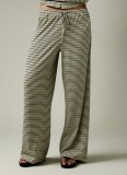 New Striped Single-Breasted Long Sleeve Drawstring Pants Two-Piece Set