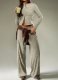 New Striped Single-Breasted Long Sleeve Drawstring Pants Two-Piece Set