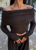 Casual Off-the-Shoulder Collar Long Pants Suit