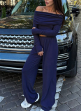Casual Off-the-Shoulder Collar Long Pants Suit