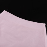 New V-neck Long Sleeve Design Sense Bow Tie Top Half-length Skirt Two-piece Set