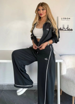 New Fashion Temperament Casual Embroidery Wide-Leg Two-Piece Suit