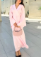 New V-neck Long Sleeve Design Sense Bow Tie Top Half-length Skirt Two-piece Set
