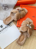 New H-Shaped Plush Flat-Soled Outer Wear Net Celebrity Flat-Soled Lady Gentle Slippers
