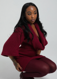 Autumn And Winter Sexy Loose Woolen Short Dress