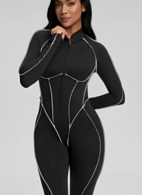 Sports Fitness Split Design With Chest Pad Breathable Tight Yoga Jumpsuit