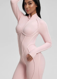 Sports Fitness Split Design With Chest Pad Breathable Tight Yoga Jumpsuit