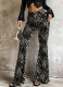 New Style Casual Sexy Rhinestone Pattern Flared Pants