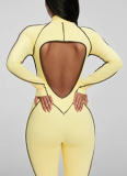 Sports Fitness Split Design With Chest Pad Breathable Tight Yoga Jumpsuit