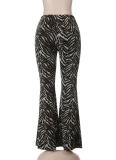 New Style Casual Sexy Rhinestone Pattern Flared Pants