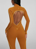 Sports Fitness Split Design With Chest Pad Breathable Tight Yoga Jumpsuit