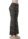 New Style Casual Sexy Rhinestone Pattern Flared Pants