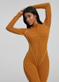 Sports Fitness Split Design With Chest Pad Breathable Tight Yoga Jumpsuit