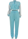New Fashion Baseball Jacket Splicing Single-Breasted Two-Piece Suit