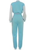 New Fashion Baseball Jacket Splicing Single-Breasted Two-Piece Suit