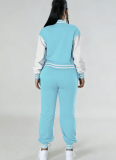 New Fashion Baseball Jacket Splicing Single-Breasted Two-Piece Suit