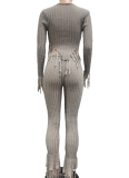 Sexy Knitted Hand-Crocheted Tassel Fashion Casual Suit
