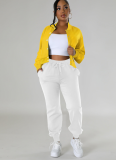 New Fashion Baseball Jacket Splicing Single-Breasted Two-Piece Suit