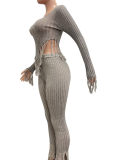 Sexy Knitted Hand-Crocheted Tassel Fashion Casual Suit