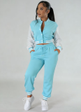 New Fashion Baseball Jacket Splicing Single-Breasted Two-Piece Suit