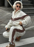 Casual Sports Zip-Up Cardigan And Trousers Loose Two-Piece Set