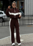 Casual Sports Zip-Up Cardigan And Trousers Loose Two-Piece Set