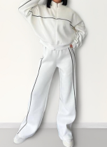 Stylish and Casual Loose-fitting Cardigan and Drawstring Sweatshirt Set