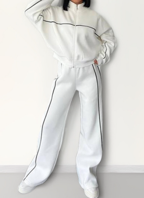 Stylish and Casual Loose-fitting Cardigan and Drawstring Sweatshirt Set