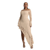 Sexy Solid Color Strapless Dress With an Asymmetrical Design