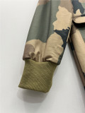 New Casual Camouflage Multi-pocket Half-zip Jumpsuit
