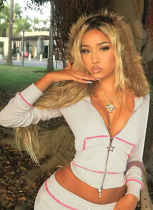 New Casual and Versatile Women's Coat With Fur Collar and Zipper