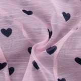 Fashionable Heart Stand-up Collar Puff Sleeve Top Camisole Inner Skirt Three-piece Set