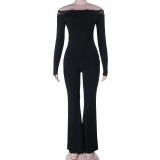 Sexy Lace Off-shoulder Long-sleeved Jumpsuit