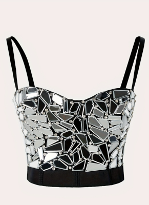 Sexy Halter-neck Glass Beaded Bra Strapless Top Vest