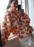 New Fashionable Warm Fleece Sweatshirt With Floral Pattern